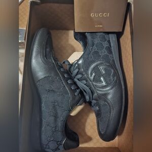 Gucci Black Leather Sneakers *AUTHENTIC* Matching Putse In My Closet